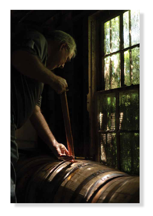 sampling a bourbon barrel